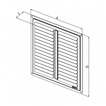 Rama aerisire Haco, fara plasa, 30 x 20 cm, inox